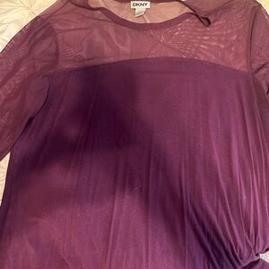 DKNY Purple Mesh Top